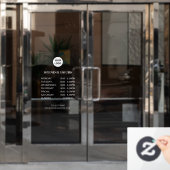 White Business Opening Hours Simple Modern Script  ウィンドウサイン (オフィスドア)