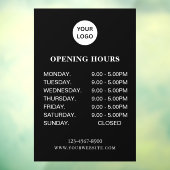 White Business Opening Hours Simple Modern Script  ウィンドウサイン (シート3)
