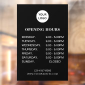 White Business Opening Hours Simple Modern Script  ウィンドウサイン (シート2)