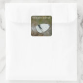 White Butterfly "Be Kind to Animals" Sticker Sheet スクエアシール (バッグ)
