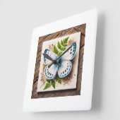 White Butterfly in Natural Setting 200724IREF220 - スクエア壁時計 (傾斜)