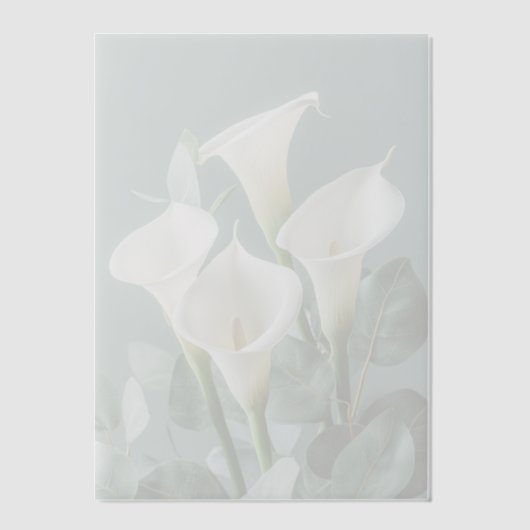 White Calla Lilies Wedding  ベラム紙招待状 (正面)