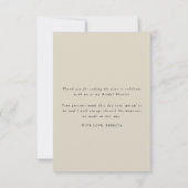 White Calla Lily Elegant Wedding Bridal Shower サンキューカード (裏面)