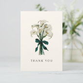 White Calla Lily Elegant Wedding Bridal Shower サンキューカード (スタンド正面)
