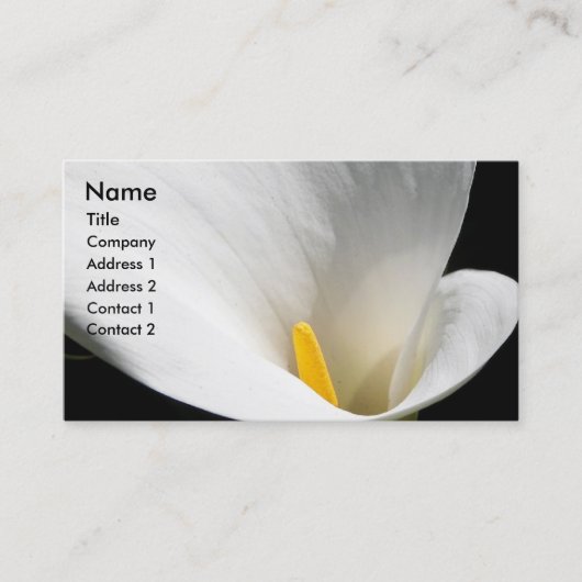 White Calla Lily Floral 名刺 (正面)