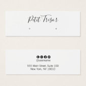 White Calligraphy Script Stud Earring Display (正面&裏面)