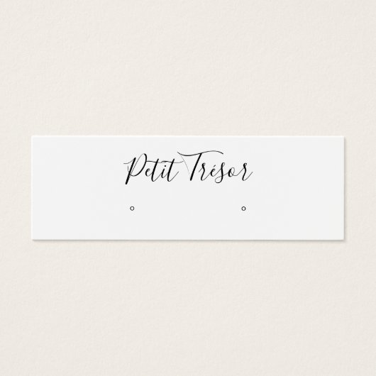 White Calligraphy Script  Stud Earring Display (正面)