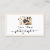 White Camera Art with 縁ど、Photographer 名刺 (正面)