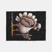 White Cane Awareness Thanksgiving Coms Orientation フリースブランケット (正面(横))