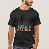 White Cane Day Awareness Day October 15th Visually Tシャツ (正面)