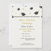 White Cap & Confetti Graduation 案内状 (正面)