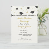 White Cap & Confetti Graduation 案内状 (スタンド正面)