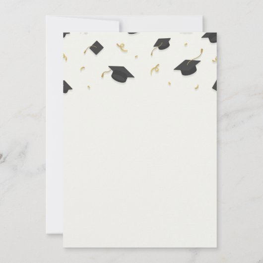 White Cap & Confetti Graduation 案内状 (裏面)