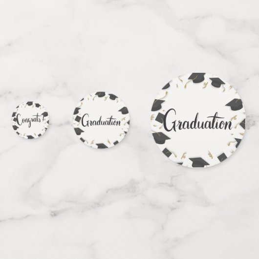 White Cap & Confetti Graduation Congrats Confetti コンフェッティ (正面)