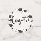 White Cap & Confetti Graduation Congrats Confetti コンフェッティ (スモール正面)