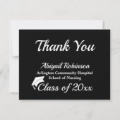 White Cap Graduation Thank You サンキューカード (正面)