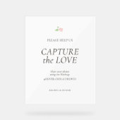 White | Capture the Love Wedding Table Top  アクリルサイン (正面)