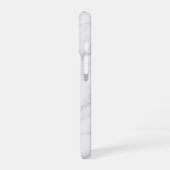 White Carrara Marble with Champagne Gold Veining iPhone 16ケース (左側面)