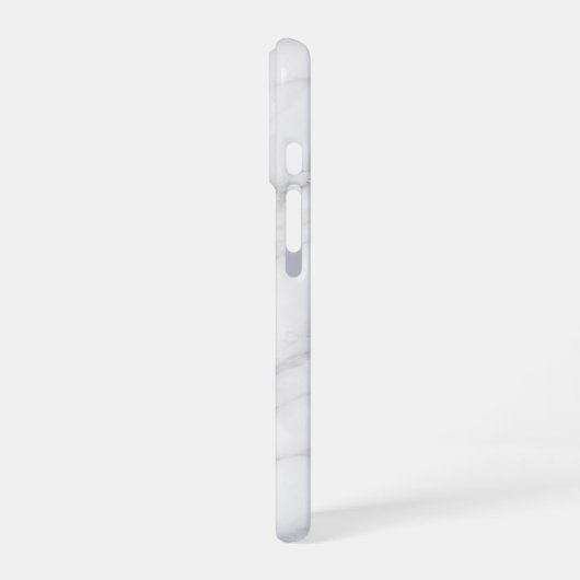 White Carrara Marble with Champagne Gold Veining iPhone 16ケース (左側面)