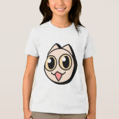 White Cartoon Cat トライブレンドＴシャツ (正面)