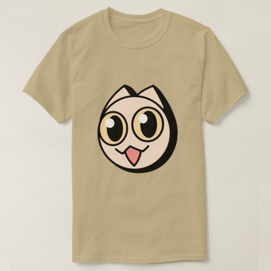 White Cartoon Cat Tシャツ (デザイン正面)