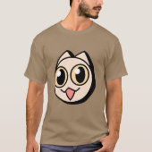 White Cartoon Cat Tシャツ (正面)