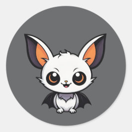 White Cartoon Halloween Vampire Bat Stickers ラウンドシール