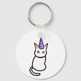 White Cat Celebration Keyring キーホルダー
