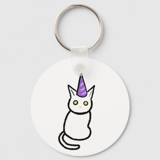 White Cat Celebration Keyring キーホルダー (正面)