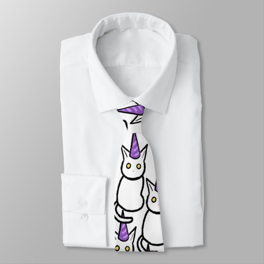 White Cat Celebration Tie ネクタイ (タイ)