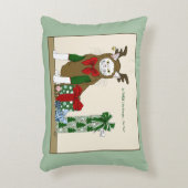 White Cat Christmas Jolly Funny アクセントクッション (正面(垂直))