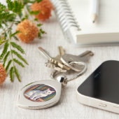 White Cat Drawing キーホルダー (側面)