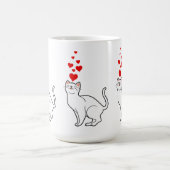 white cat et heart for cat lovers コーヒーマグカップ (中央)