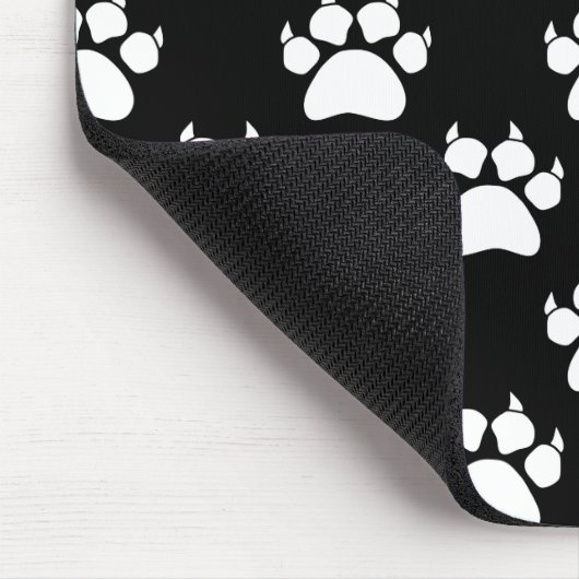 White Cat Paws And Claws Pattern Print マウスパッド (コーナー)