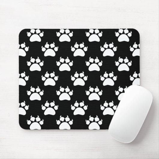 White Cat Paws And Claws Pattern Print マウスパッド (マウス)