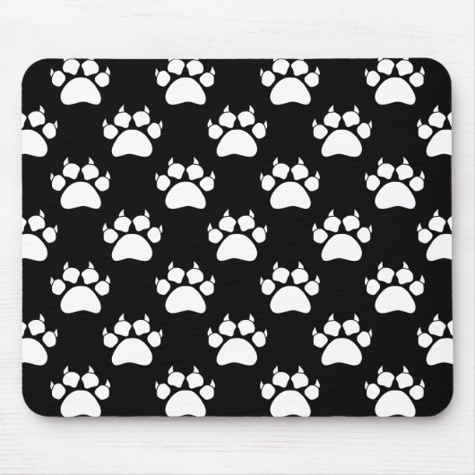 White Cat Paws And Claws Pattern Print マウスパッド (正面)
