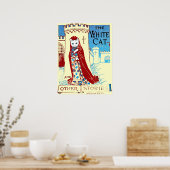 White Cat Print ポスター (キッチン)