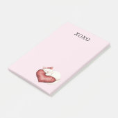 White Cat Red Heart Pillow ポストイット (アングル)