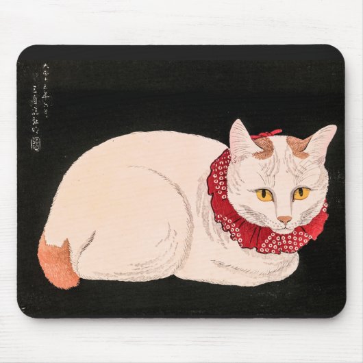 White Cat - Takahashi Shotei マウスパッド (正面)