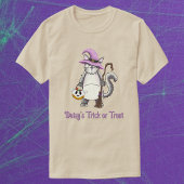 White Cat Witch Whimsical Halloween Treat Unisex Tシャツ