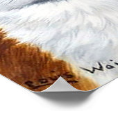 White Cat with Fan ポスター (角)