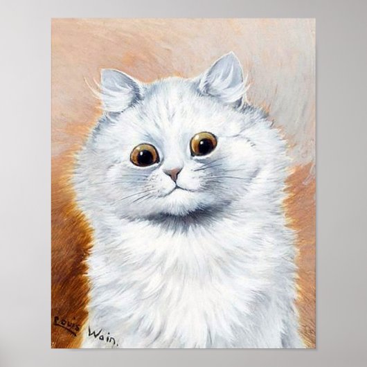 White Cat with Fan ポスター (正面)