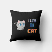 white cat with flower クッション (裏面)