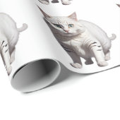 White Cat with Subtle Gray Tabby Markings ラッピングペーパー (ロールコーナー)