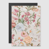 White Cats Pink Roses Floral Flat Thank You Card (正面/裏面)