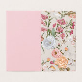 White Cats Pink Roses Floral Flat Thank You Card (外部フラット)