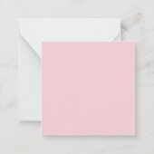 White Cats Pink Roses Floral Flat Thank You Card ノートカード (裏面)