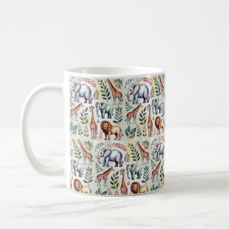 White ceramic mug decorated with a colorful コーヒーマグカップ