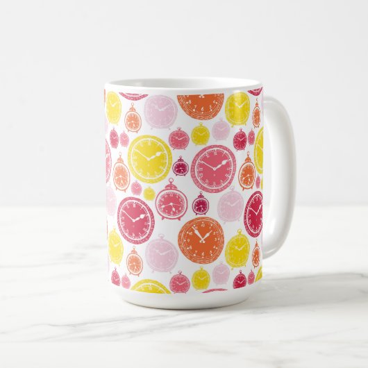 White ceramic mug featuring a pattern コーヒーマグカップ (正面右)