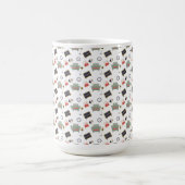 White ceramic mug featuring a playful pattern コーヒーマグカップ (中央)